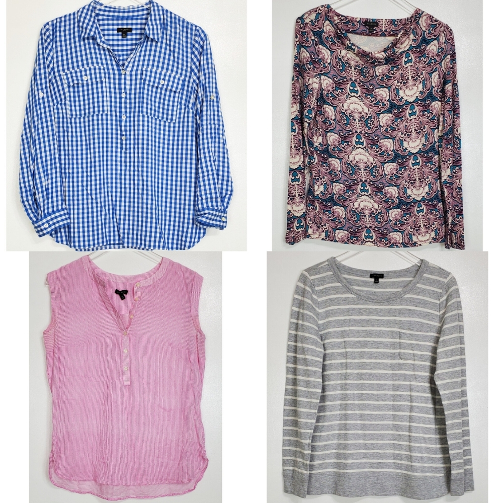 Talbots Medium / Mp bundle 4 tops bohemian academia grandma career striped plaid